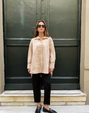 oversize gömlek bej 2