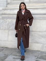 uzun trençkot acı kahve