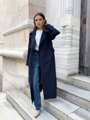 uzun trençkot lacivert 2