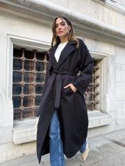 uzun trençkot siyah 3