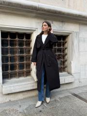 uzun trençkot siyah 4