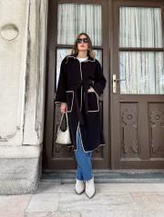 uzun kaşe kap siyah