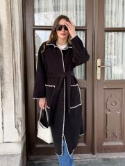 uzun kaşe kap siyah 3