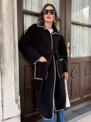 uzun kaşe kap siyah 4