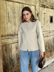 kısa kaşe ceket bej 2